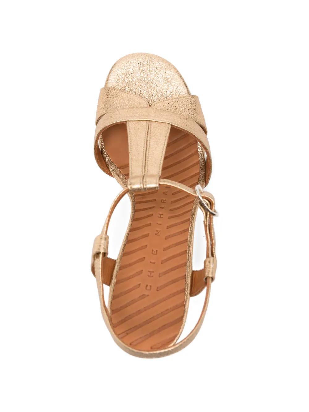 Chie Mihara Bafrica T-strap leather sandals Goud