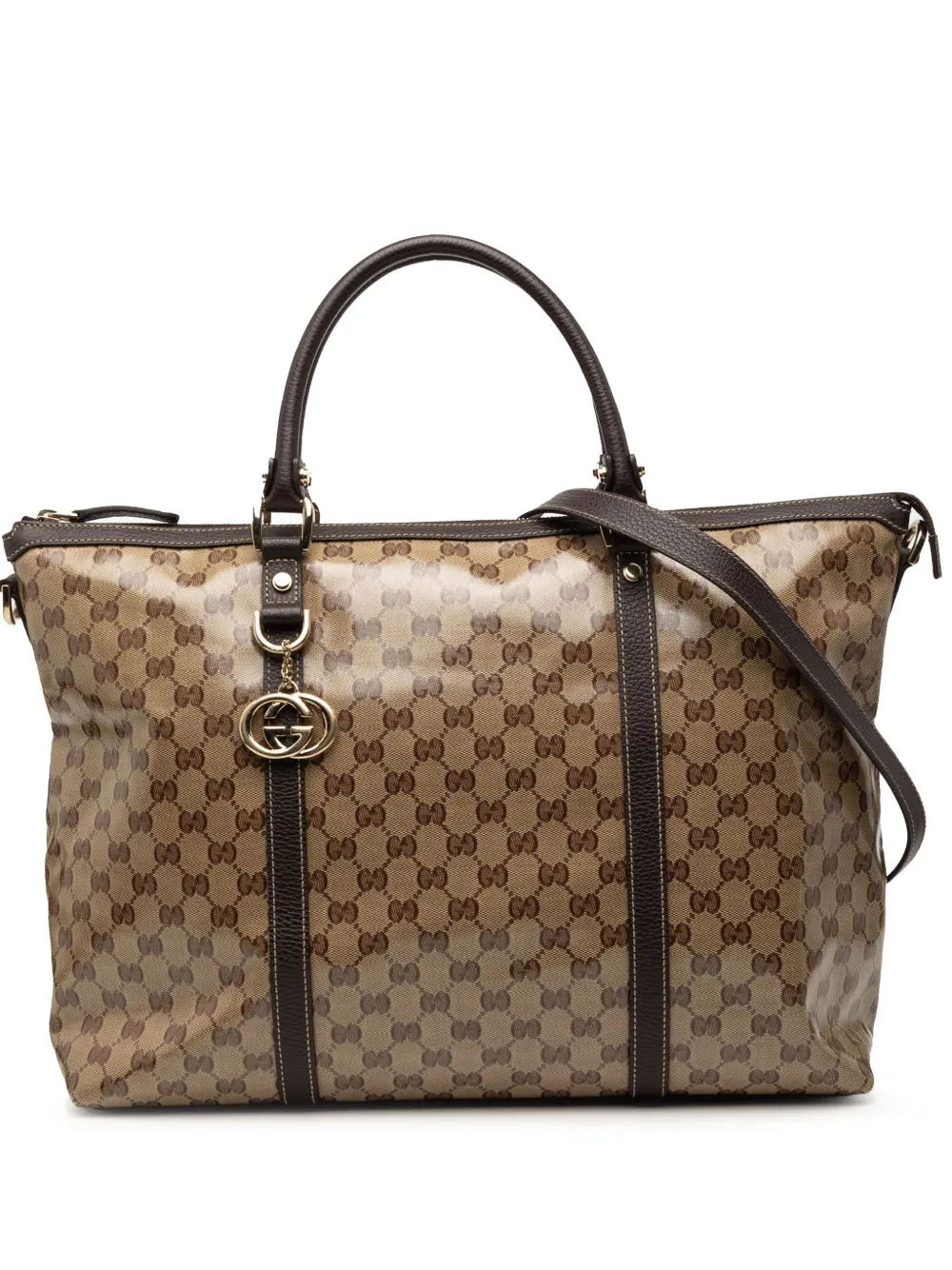 Gucci Pre-Owned 2000-2015 GG Crystal Charm satchel - Marrone