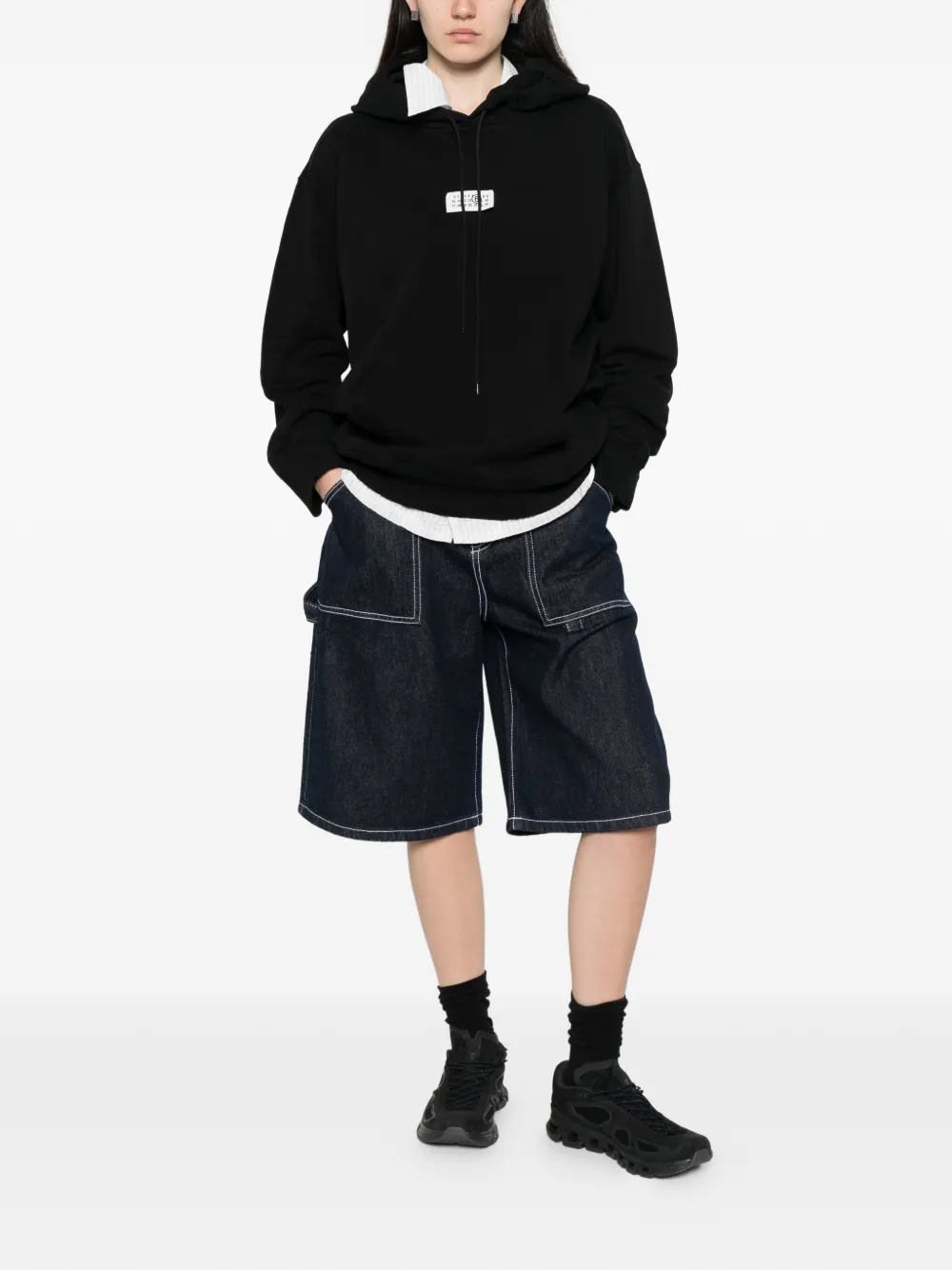  Wrstbhvr Contrast-stitch Denim Shorts - Blue 