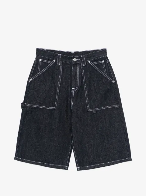 WRSTBHVR contrast-stitch denim shorts