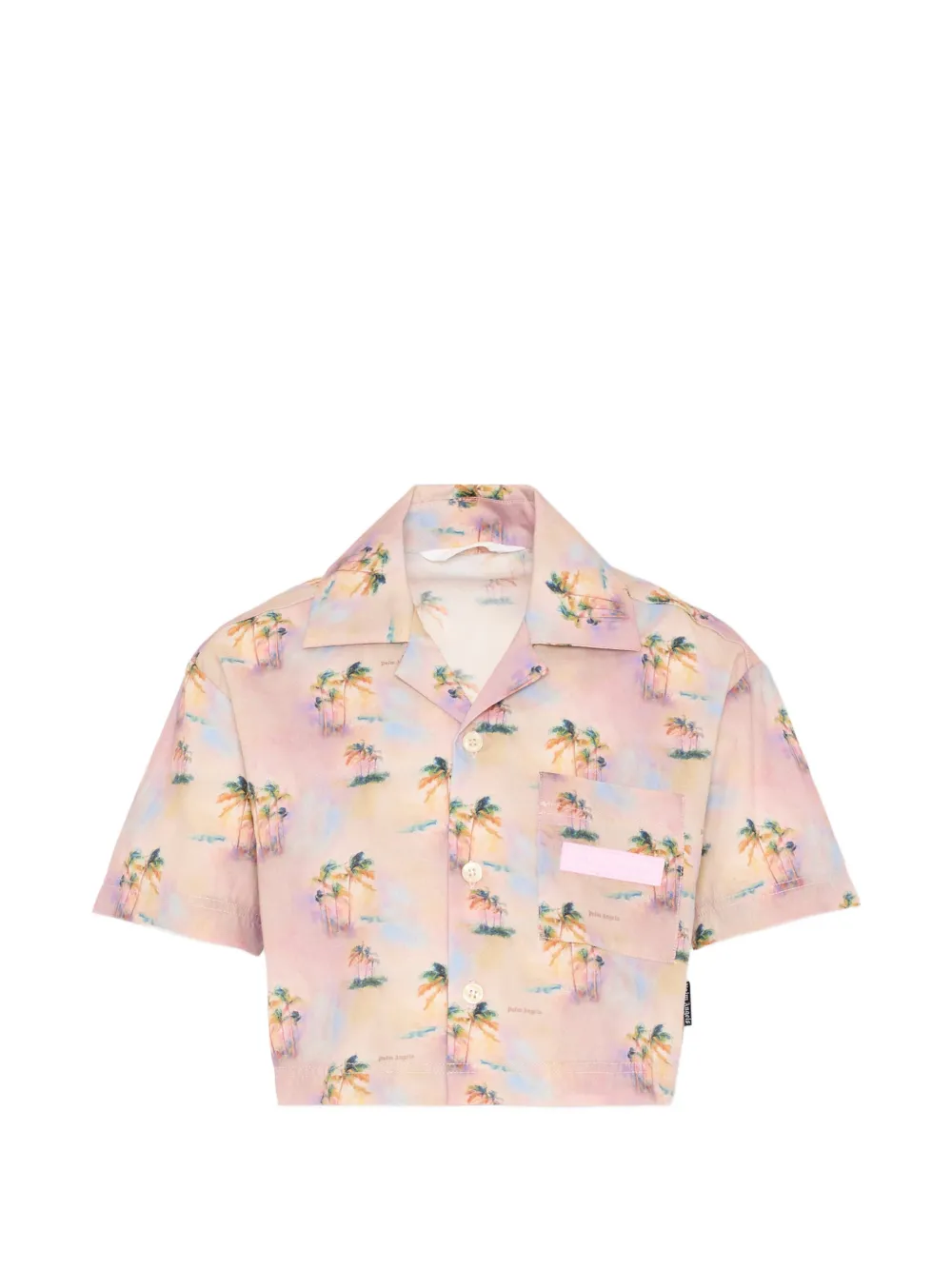 Palm Angels Kids palm trees pocket shirt - Pink