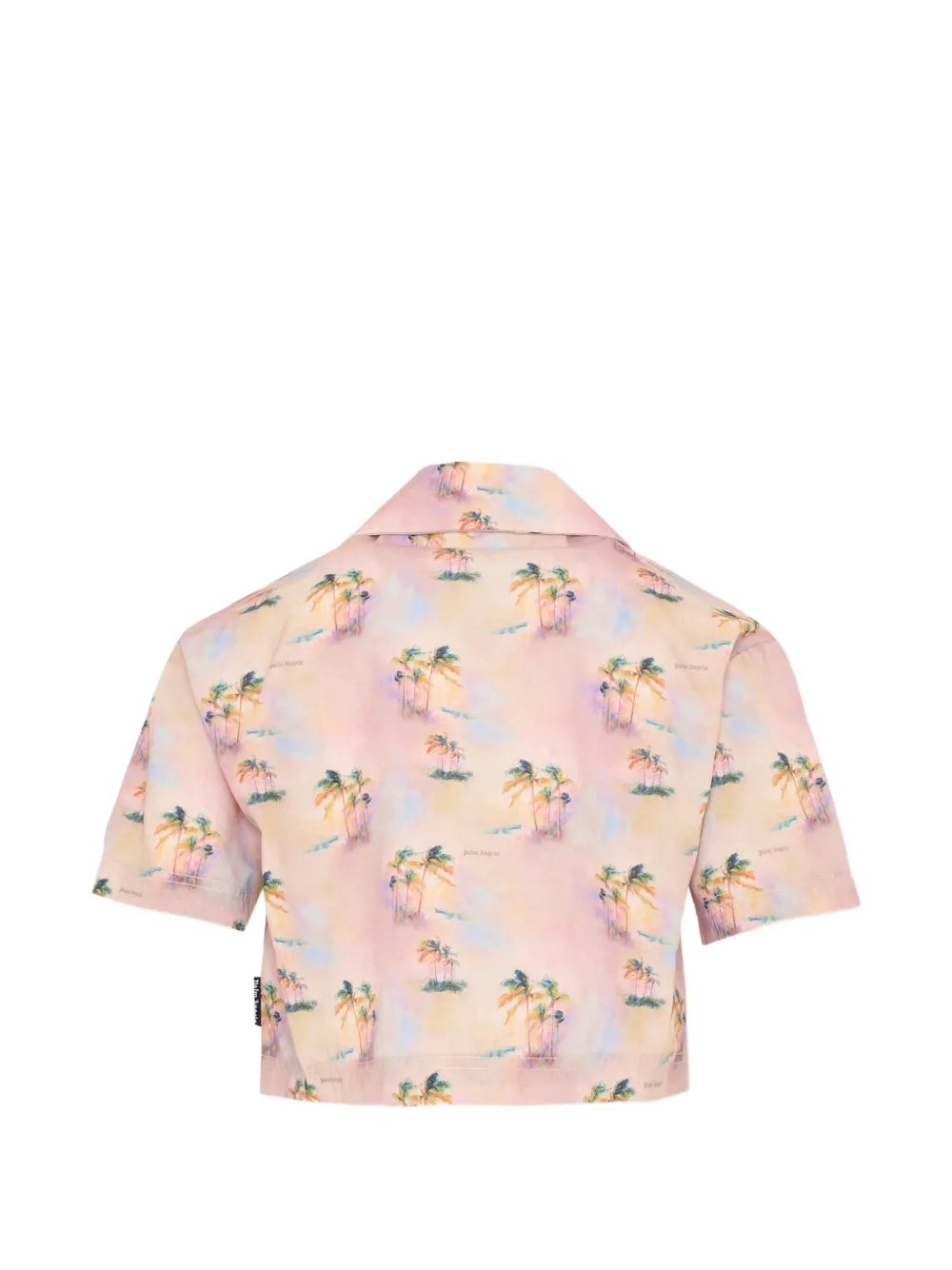 Palm Angels Kids Shirt met palmbomen en zak Roze