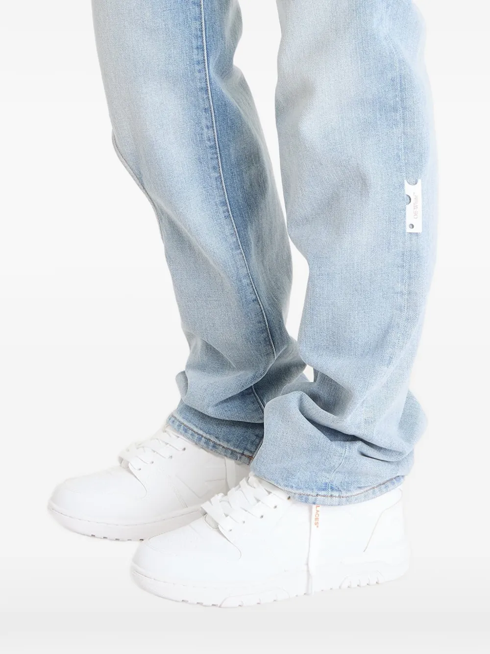 Cut-Out Straight-Leg Jeans