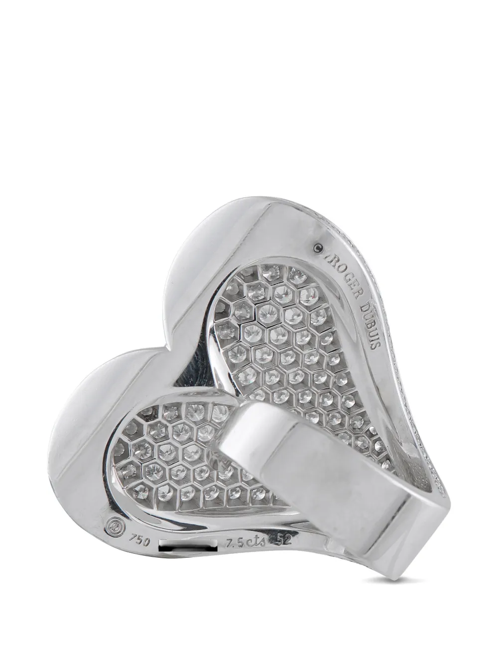 Roger Dubuis Diamond Heart-shape Ring - Silver 