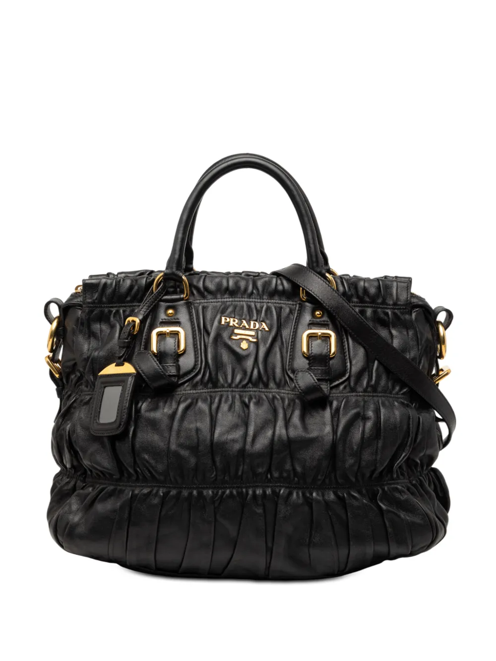 Prada Pre-Owned 2010-2026 Nappa Gaufre satchel - Nero
