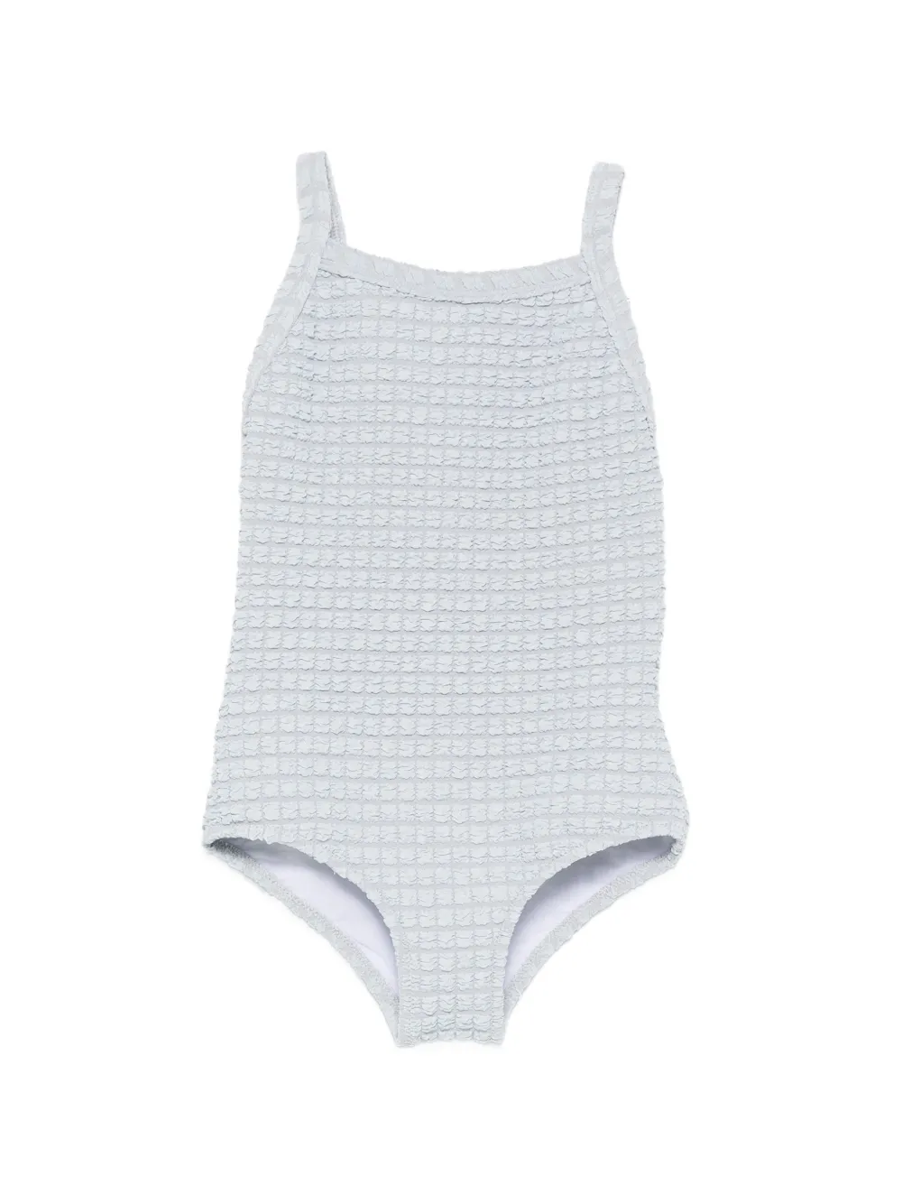 Douuod Kids bow-detail textured swimsuit - Blu