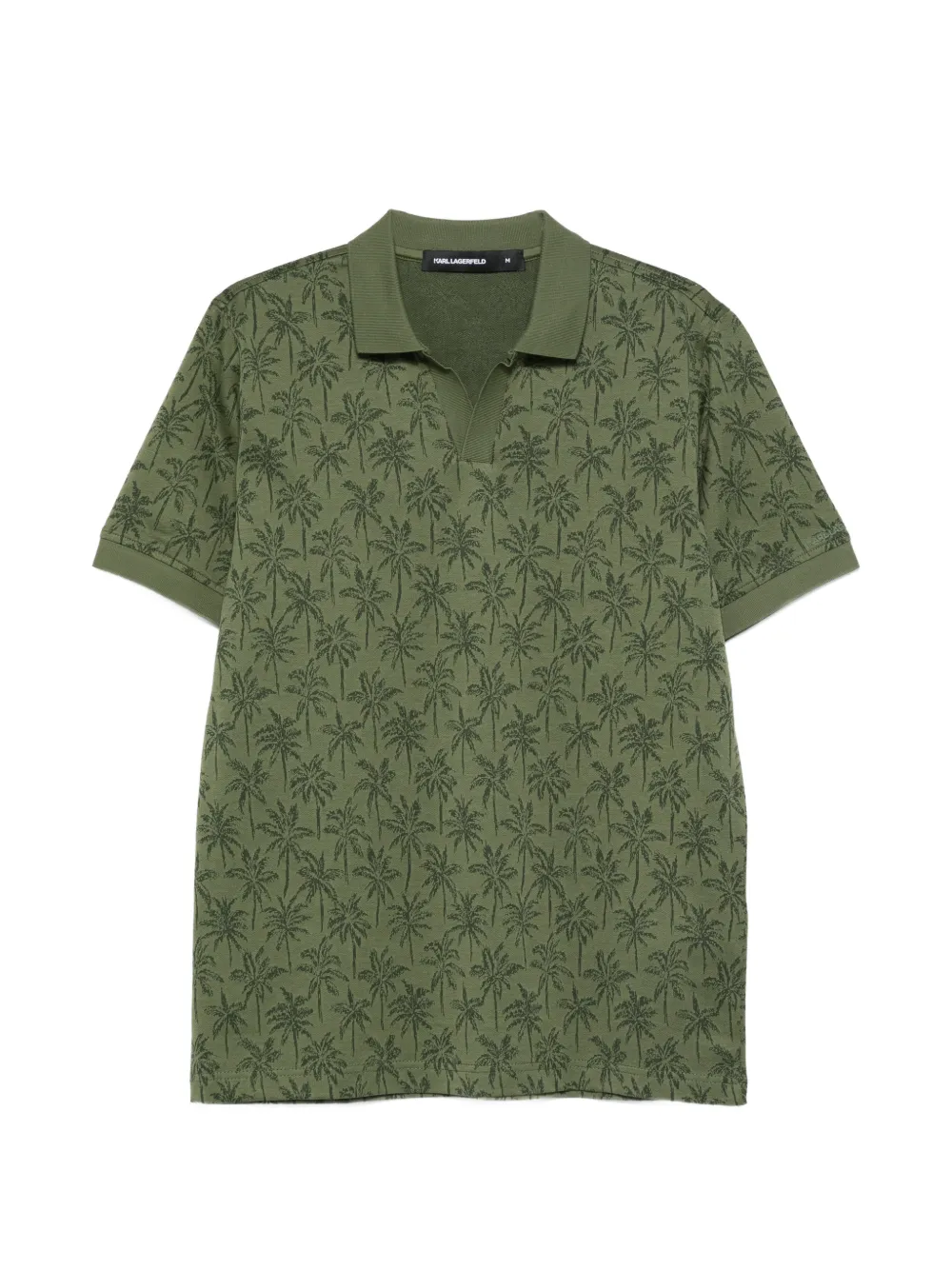Karl Lagerfeld palm-print polo shirt - Verde