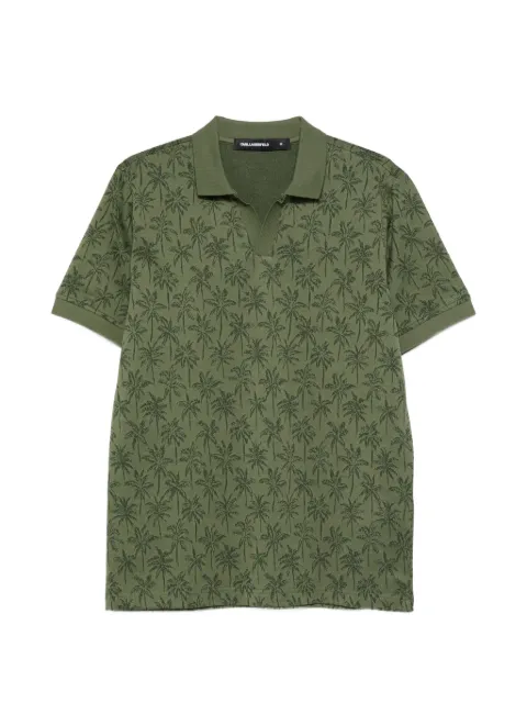 Karl Lagerfeld palm-print polo shirt