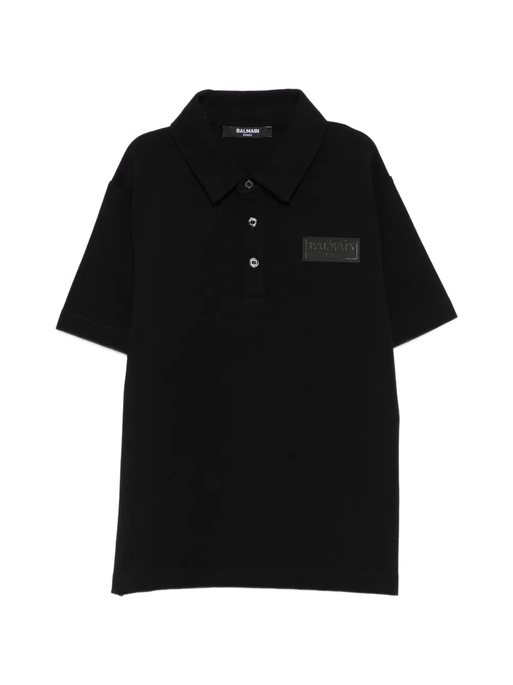 Balmain Kids logo-patch polo shirt - Nero