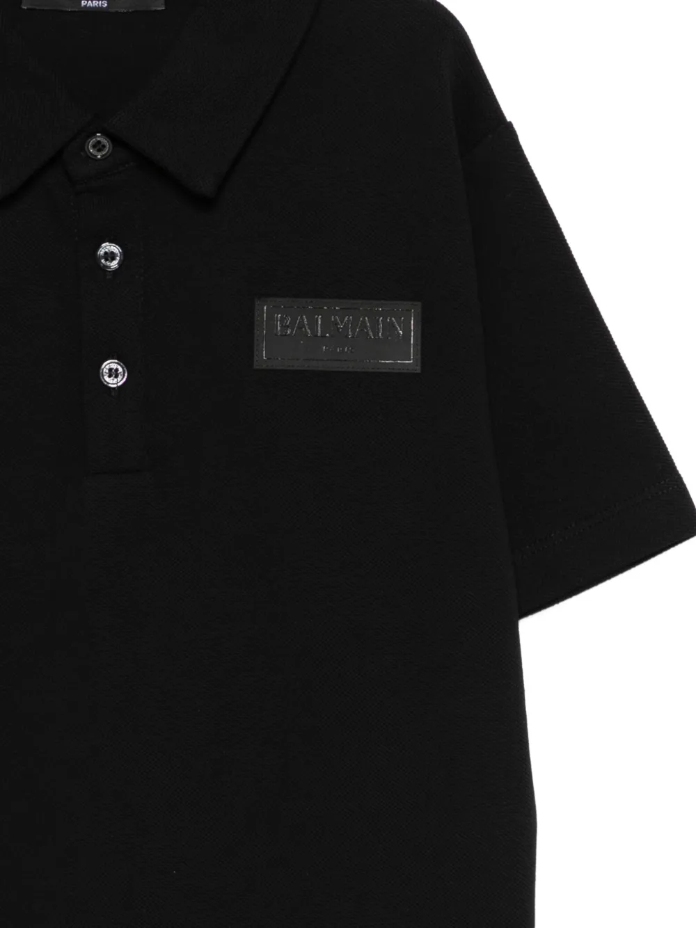 Balmain Kids Poloshirt met logopatch Zwart