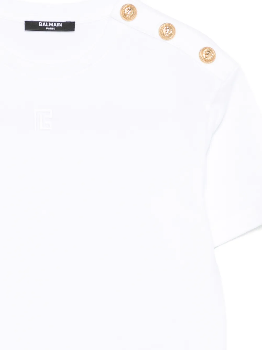 Balmain Kids T-shirt met knoopdetail Wit