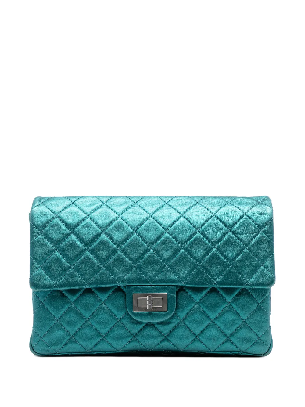 CHANEL Pre-Owned 2008-2009 Quilted Metallic Calfskin Reissue 2.55 Flap 226 shoulder bag - Blu