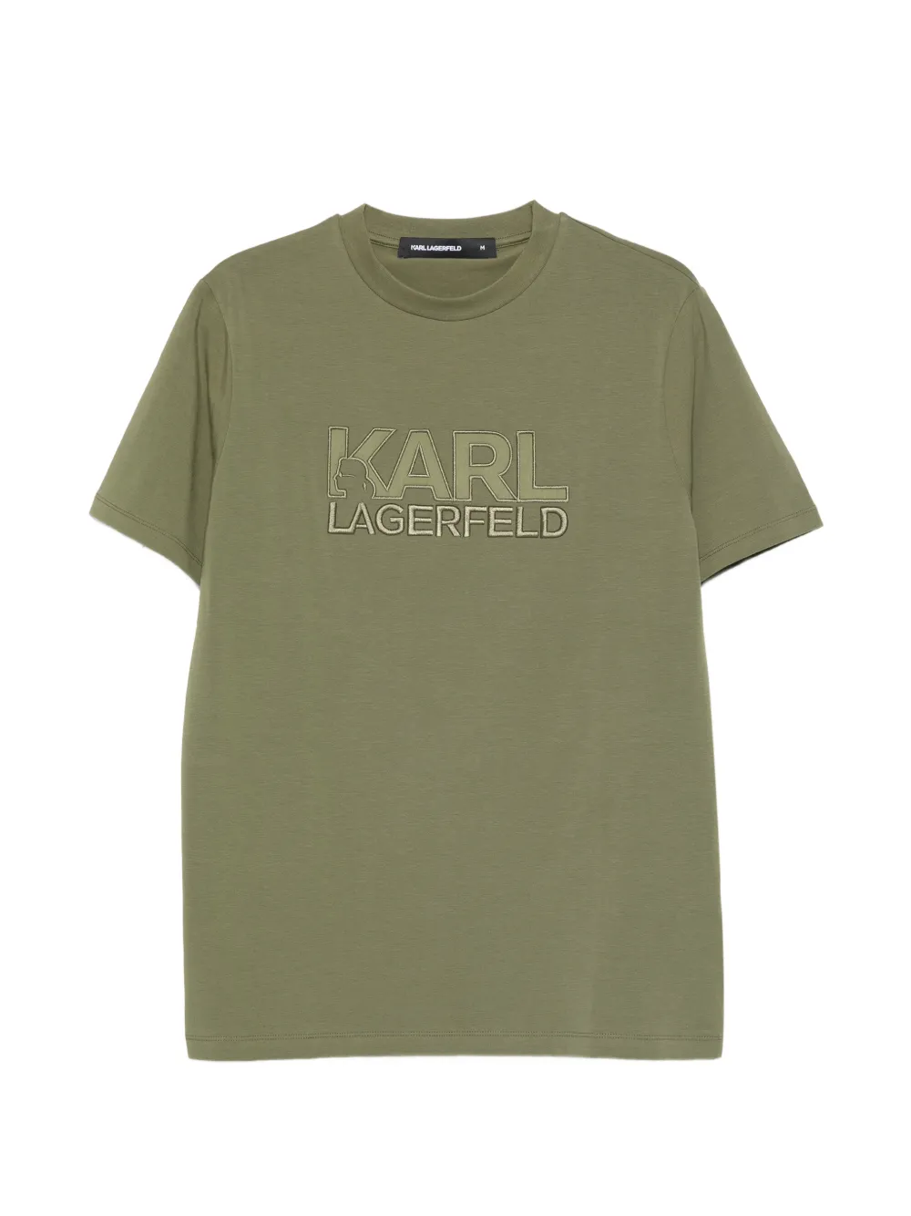 Karl Lagerfeld logo-embroidered T-shirt - Verde