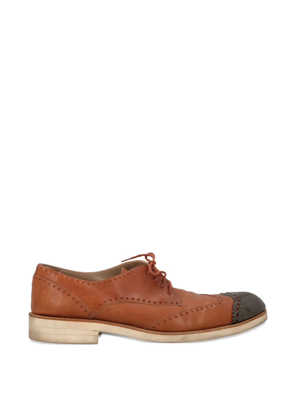 John Richmond Vintage leather Derby shoes - Braun