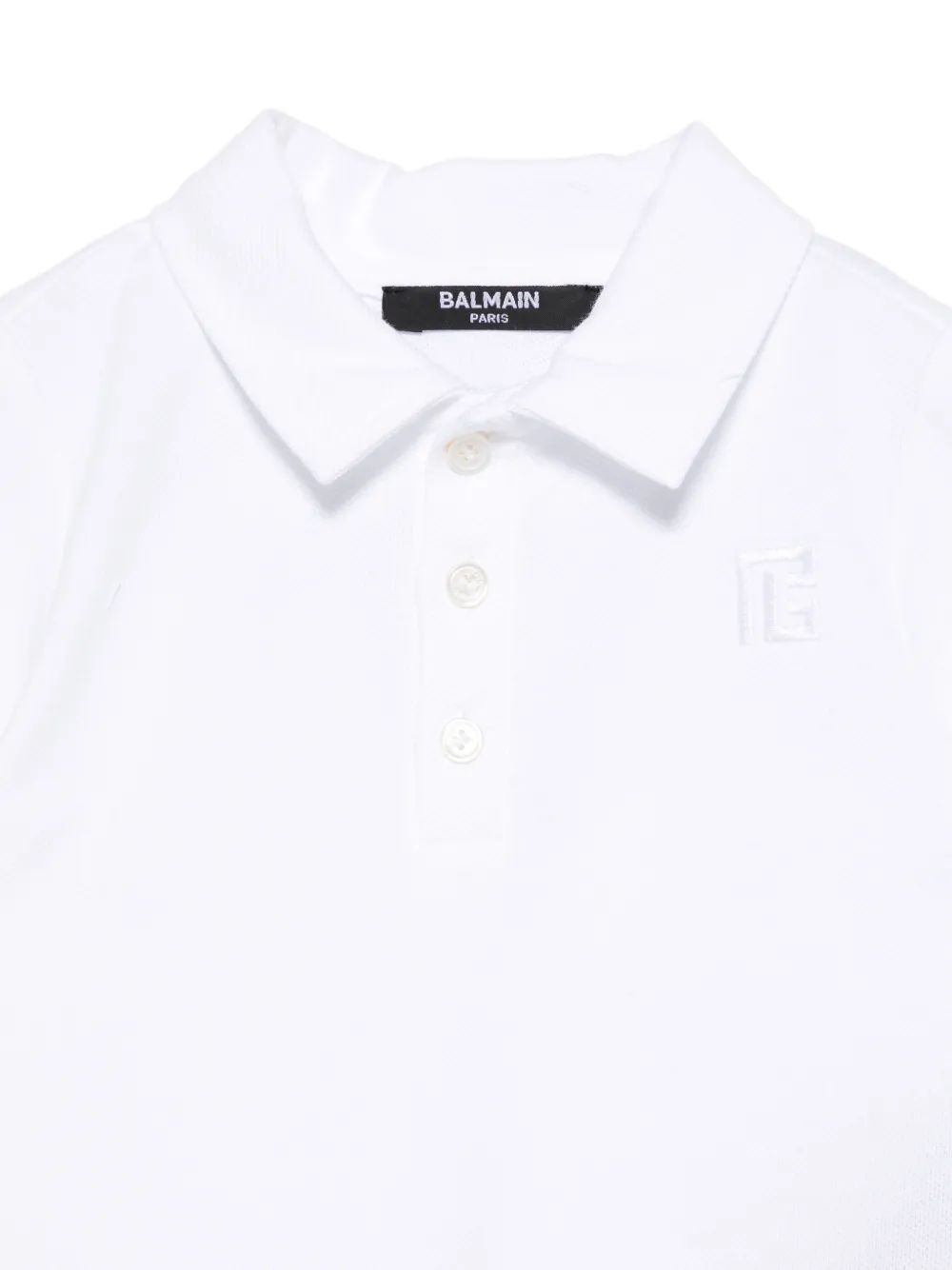  Balmain Kids Polo Con Botones - Blanco 