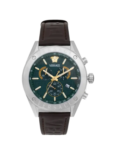 Versace leather-bracelet 45mm watch