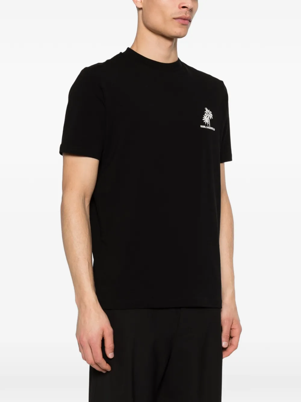 Karl Lagerfeld T-shirt met palmboom Zwart