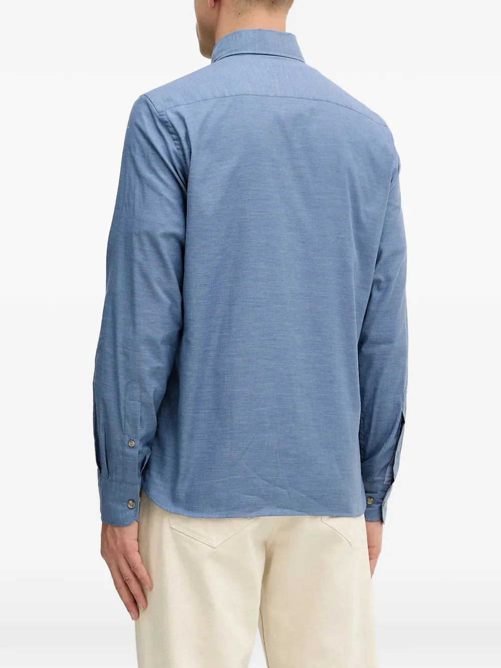 Hackett London Overhemd met knoopsluiting en geborduurd logo Blauw