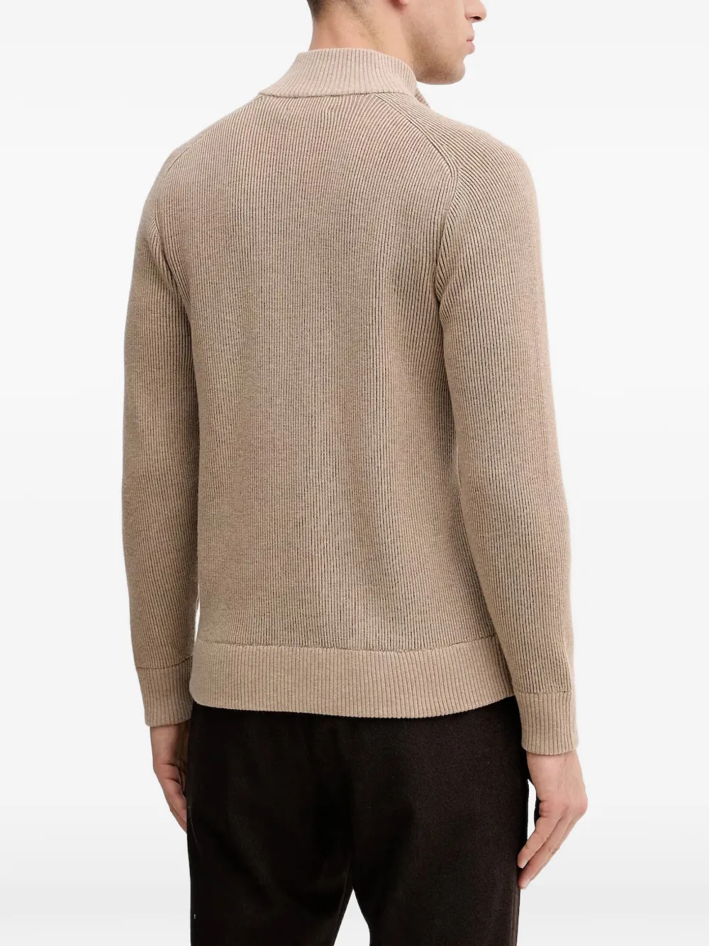 Hackett London Geribbeld vest met rits Beige