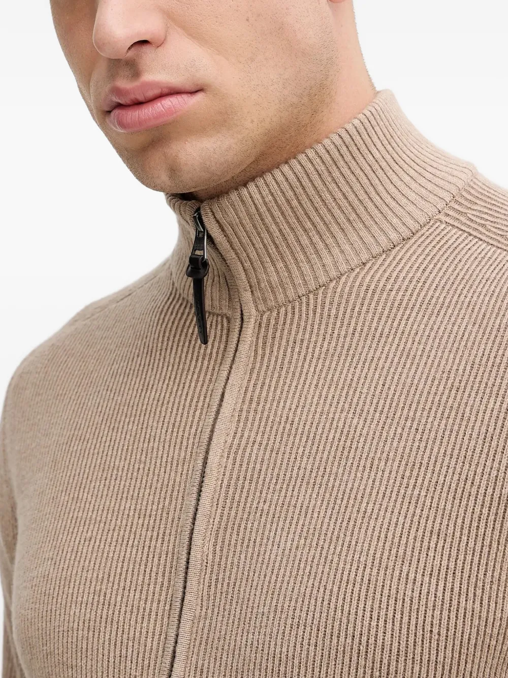 Hackett London Geribbeld vest met rits Beige
