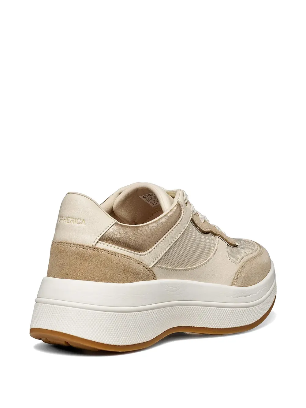 Geox Spherica Ecub-3 sneakers met metallic vlak Beige