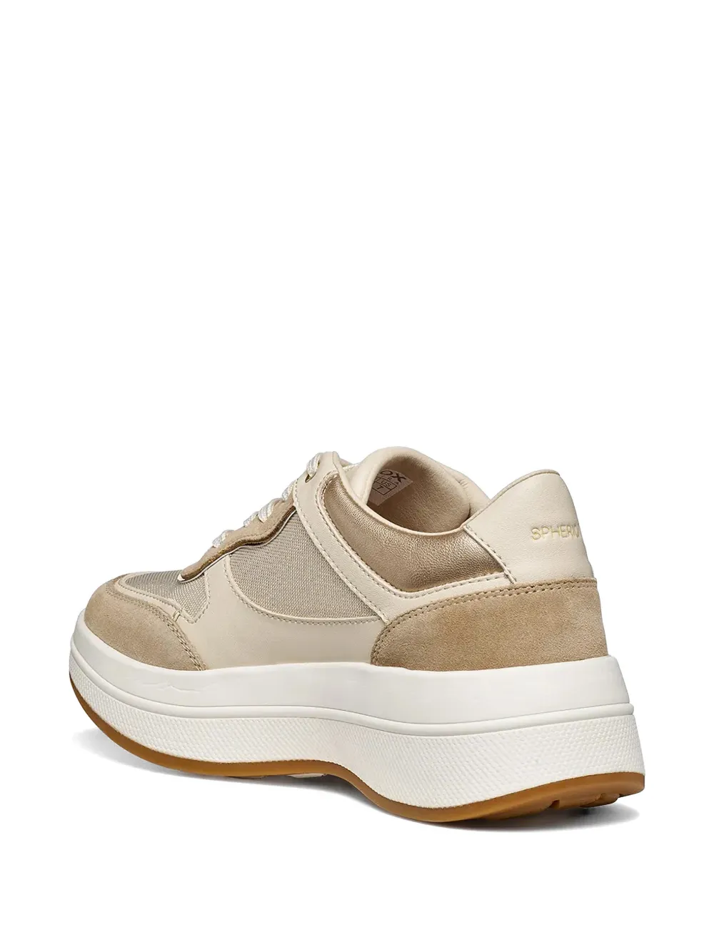 Geox Spherica Ecub-3 sneakers met metallic vlak Beige