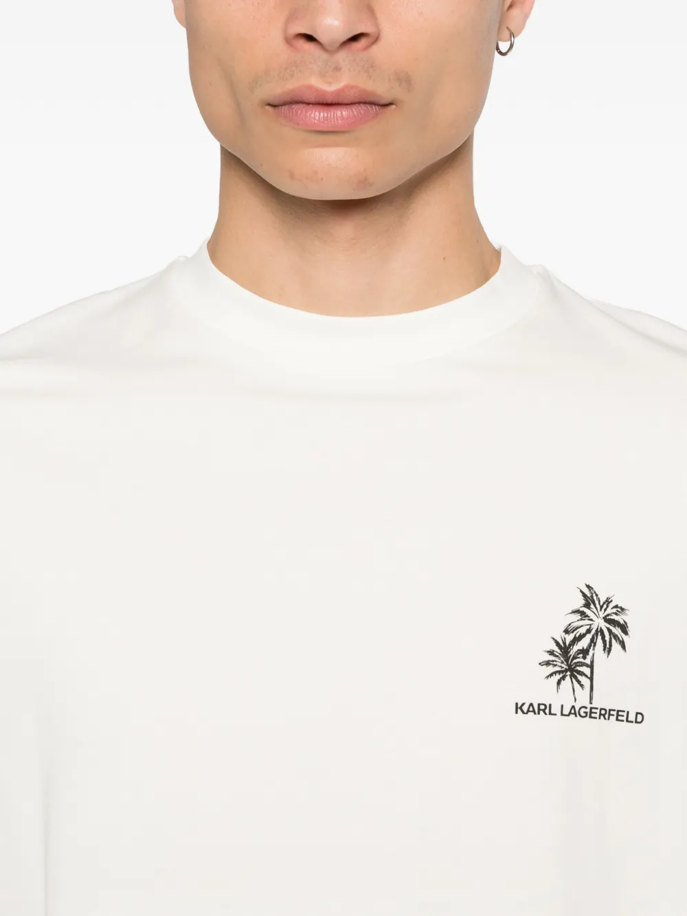 Karl Lagerfeld T-shirt met palmboom Wit