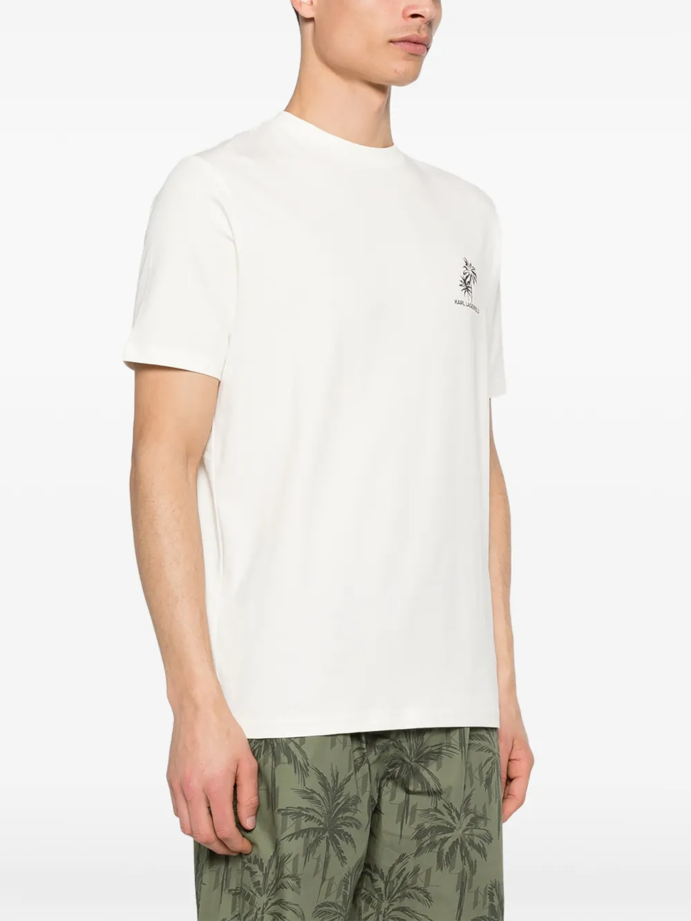 Karl Lagerfeld T-shirt met palmboom Wit