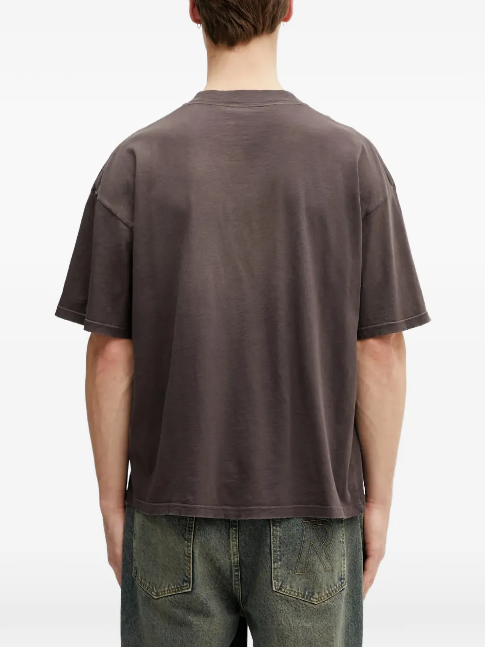 Represent T-shirt met geborduurd logo Bruin