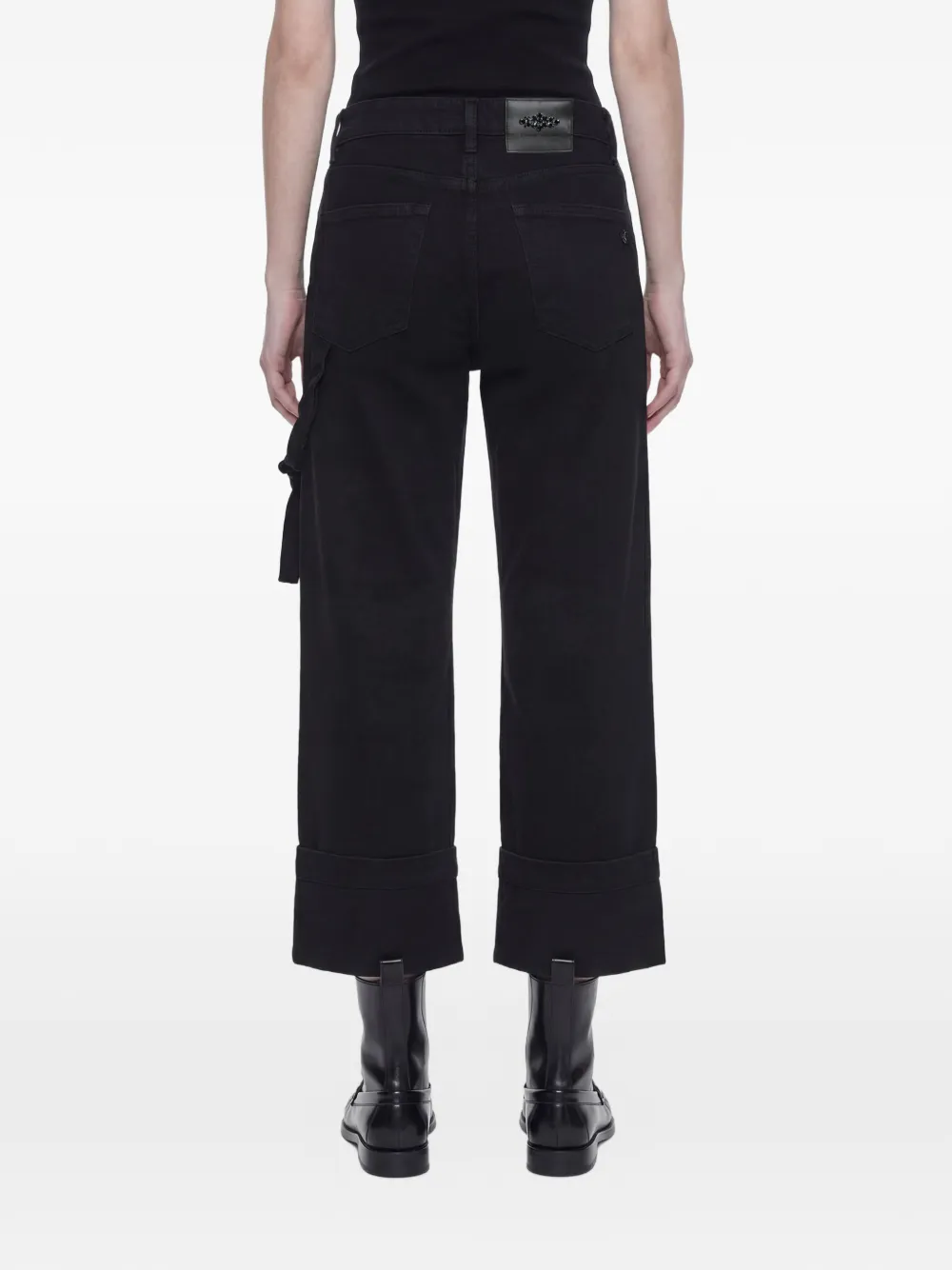  Simone Rocha Tie Detail Cropped Jeans - Black 