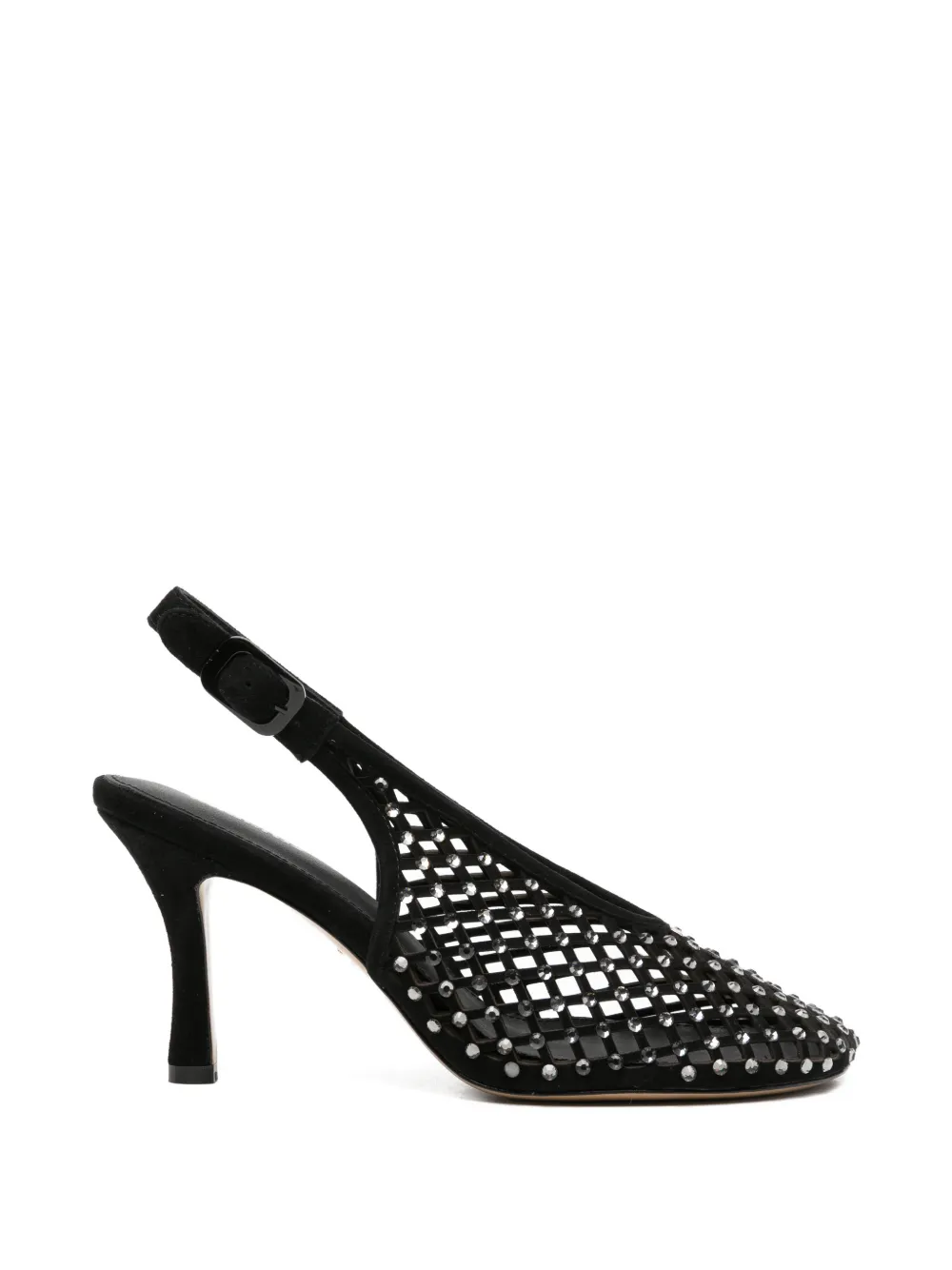 Lola Cruz Bruna studded net pumps Zwart