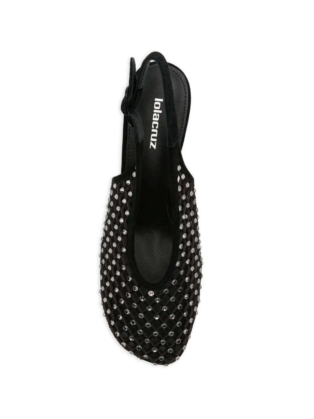 Lola Cruz Bruna studded net pumps Zwart