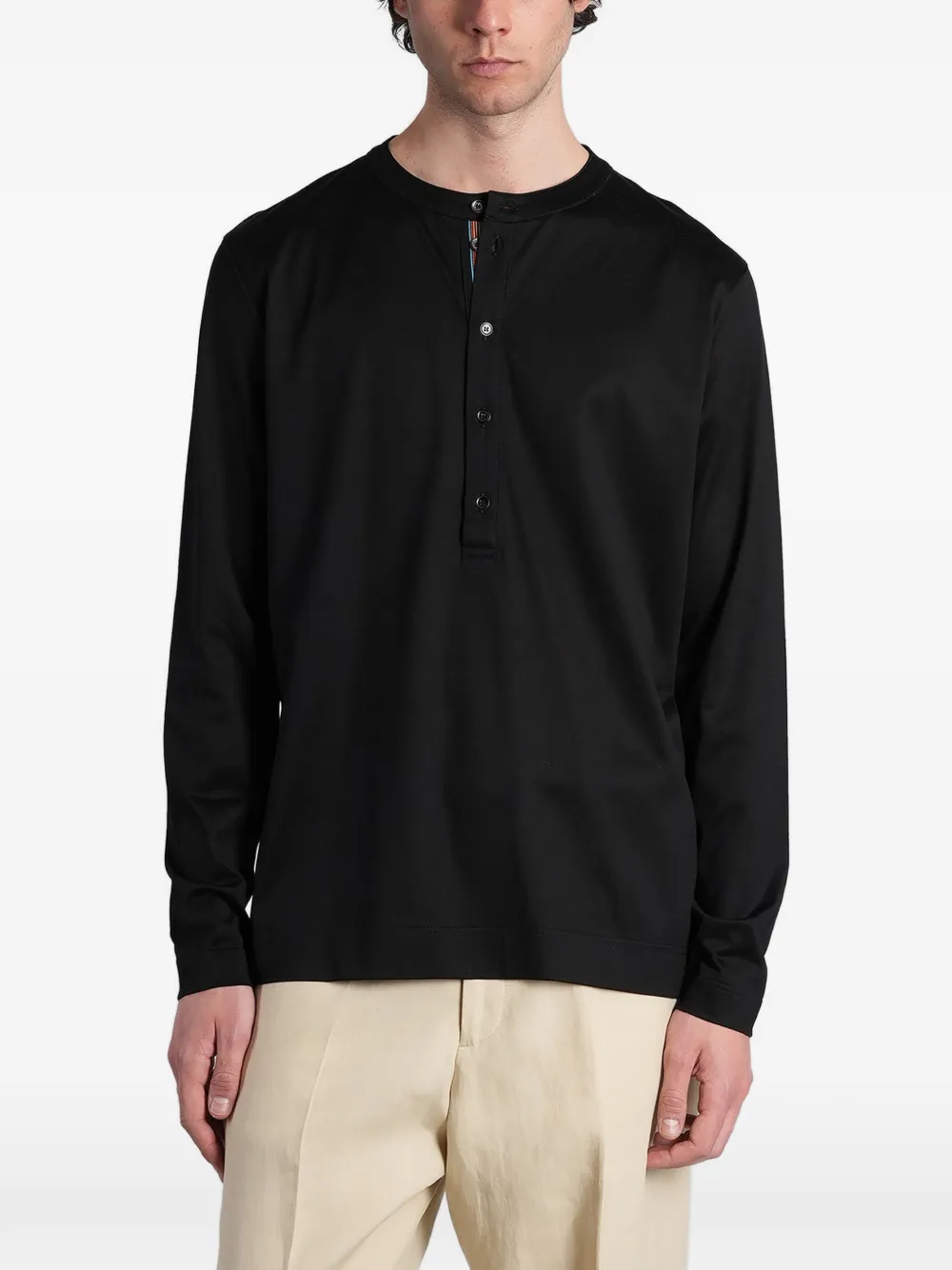 Paul Smith Artist Stripe henley sweater - Nero