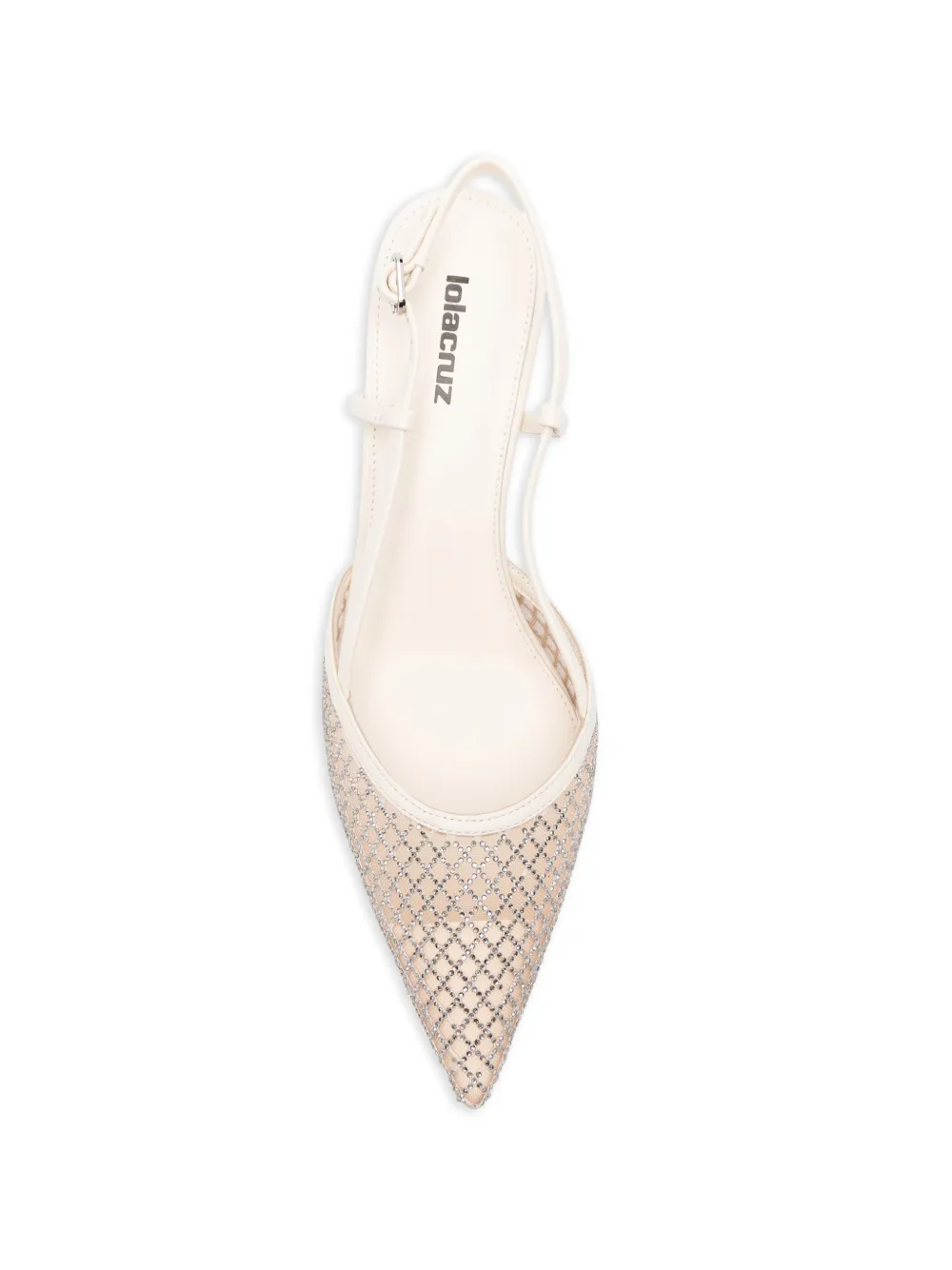 Lola Cruz Ruby embellished slingback pumps Wit