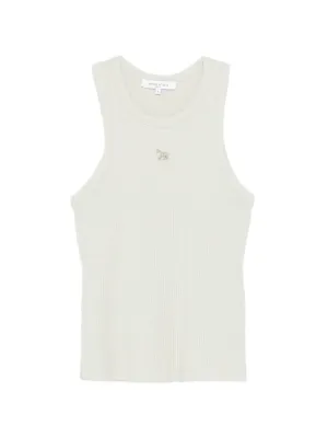 FRAME Ribbed Tank Top | White | FARFETCH UK