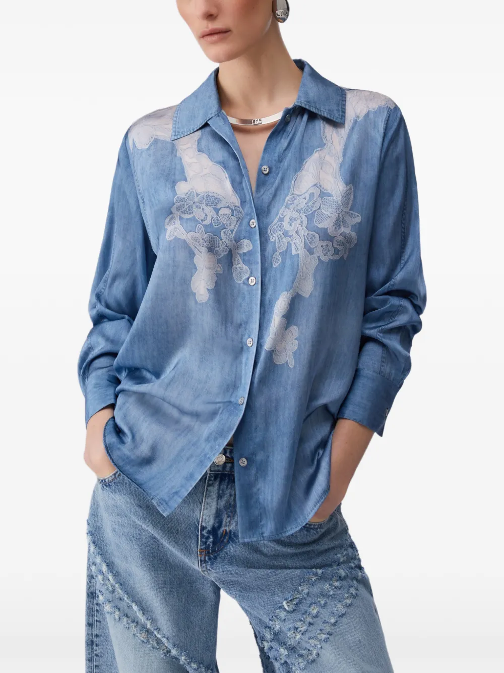  Liu Jo Camisa Con Estampado Digital - Azul 