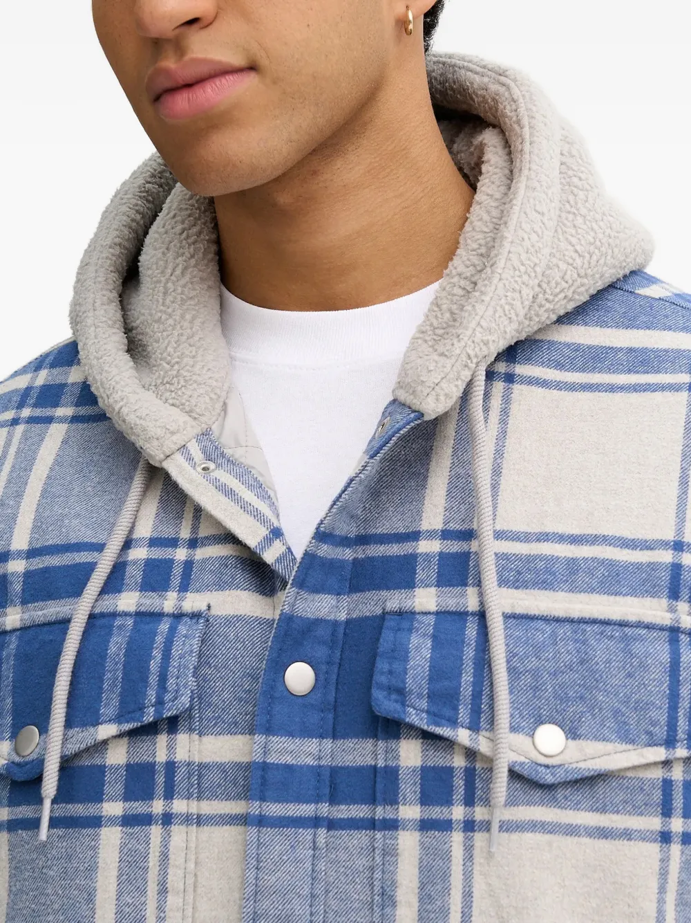 Piedmont Hooded Plaid Shacket Jacket