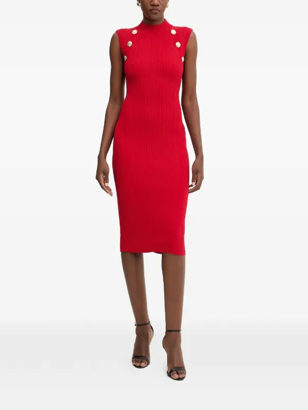 Retrofete button-detail Midi Dress | Red | FARFETCH Retrofete button-detail Midi Dress | Red | FARFETCH