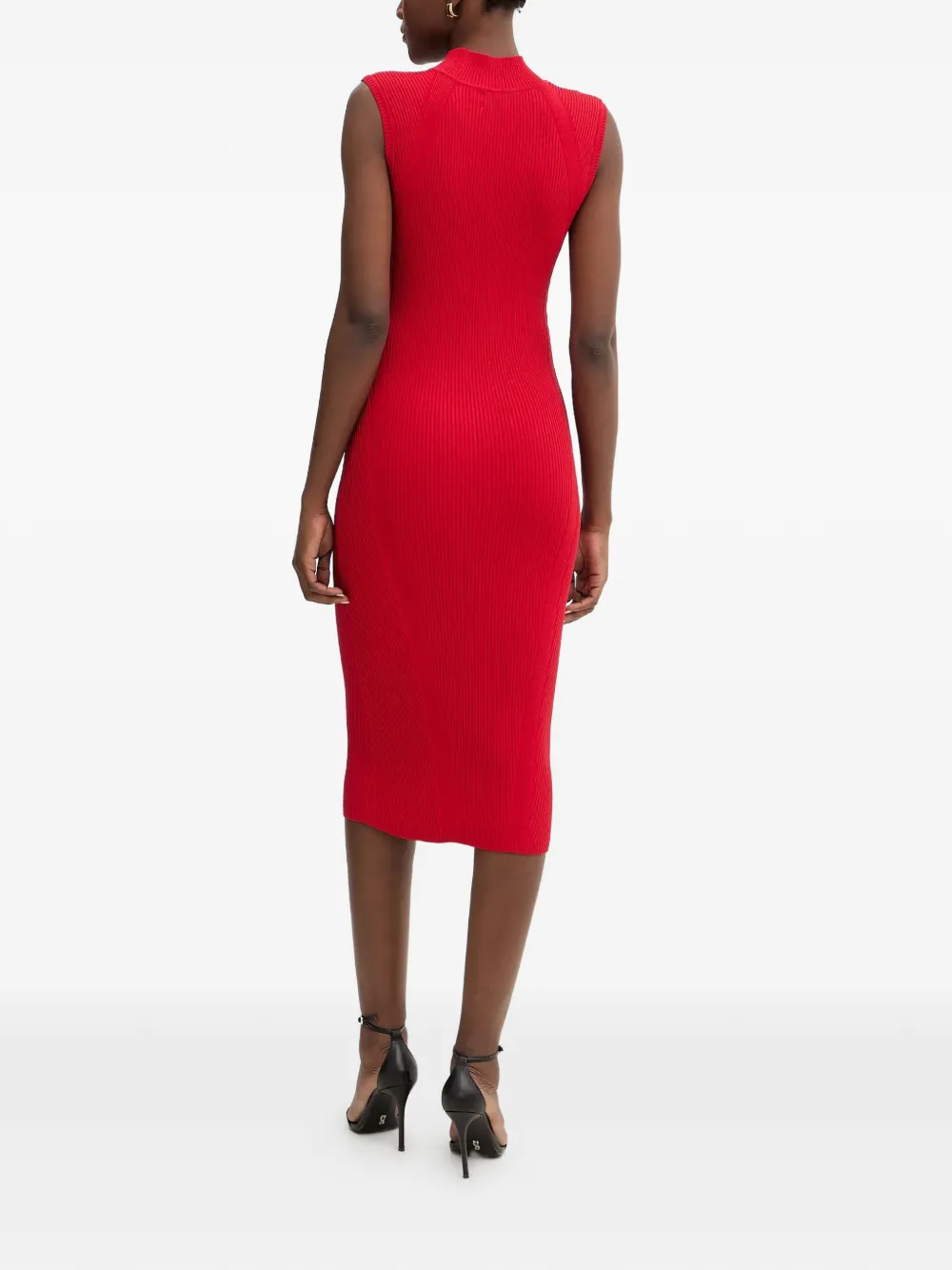  Retrofete Button-detail Midi Dress - Red 
