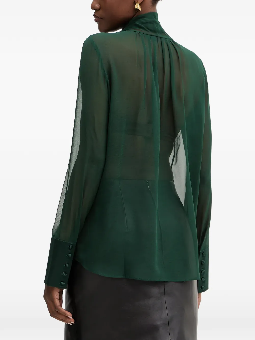  Retrofete Tie-detail Blouse - Green 