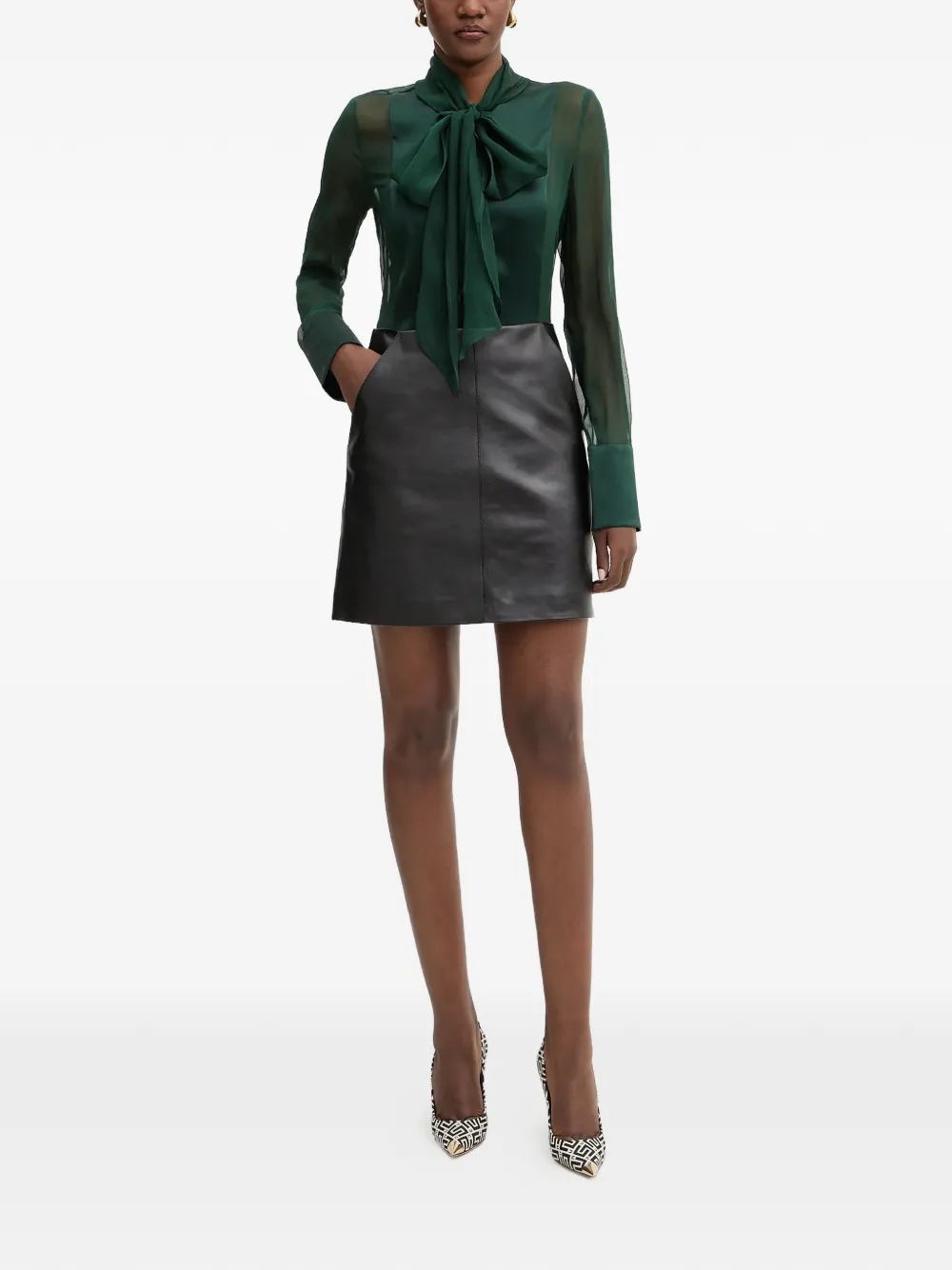  Retrofete Tie-detail Blouse - Green 