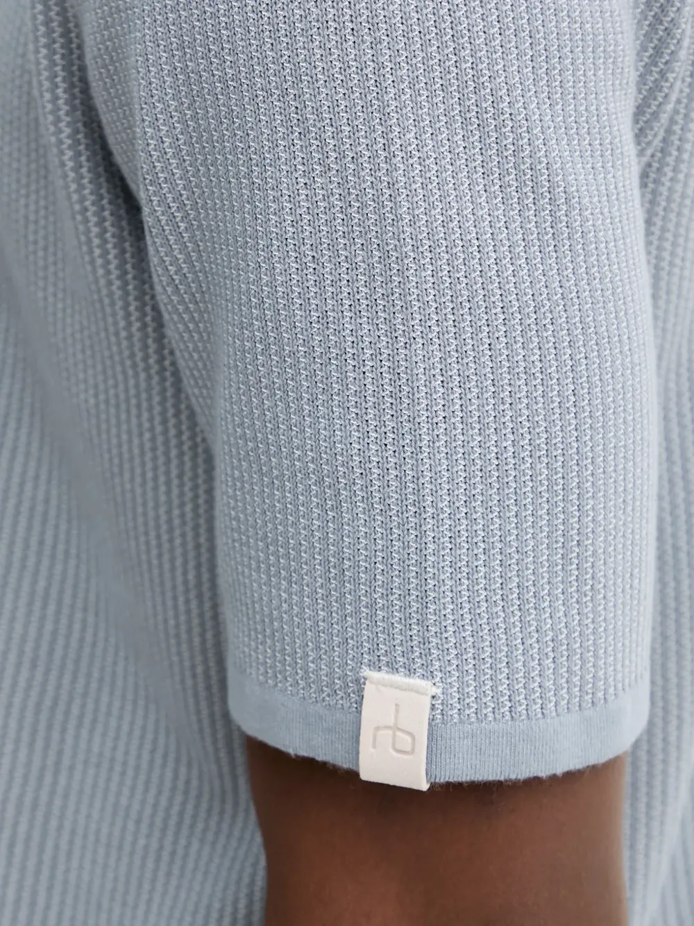 rag & bone Ribgebreid poloshirt Blauw