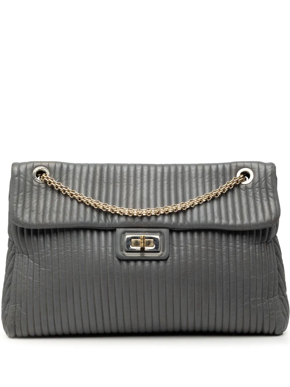 CHANEL Pre-Owned 2010-2011 Vertical Quilted Iridescent Calfskin Mademoiselle Lock Bijoux Flap shoulder bag - Grigio