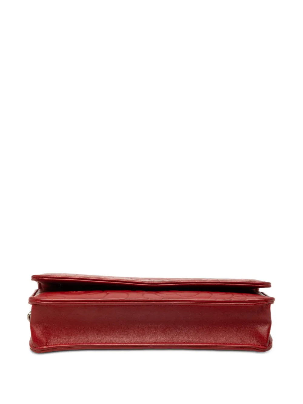 2014 Cc Embossed Lambskin Camellia Wallet On Chain Crossbody Bag