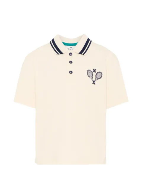 Kids Around striped embroidered polo