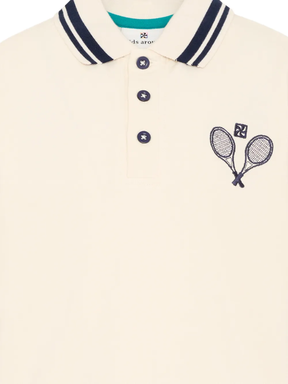 Striped Embroidered Polo