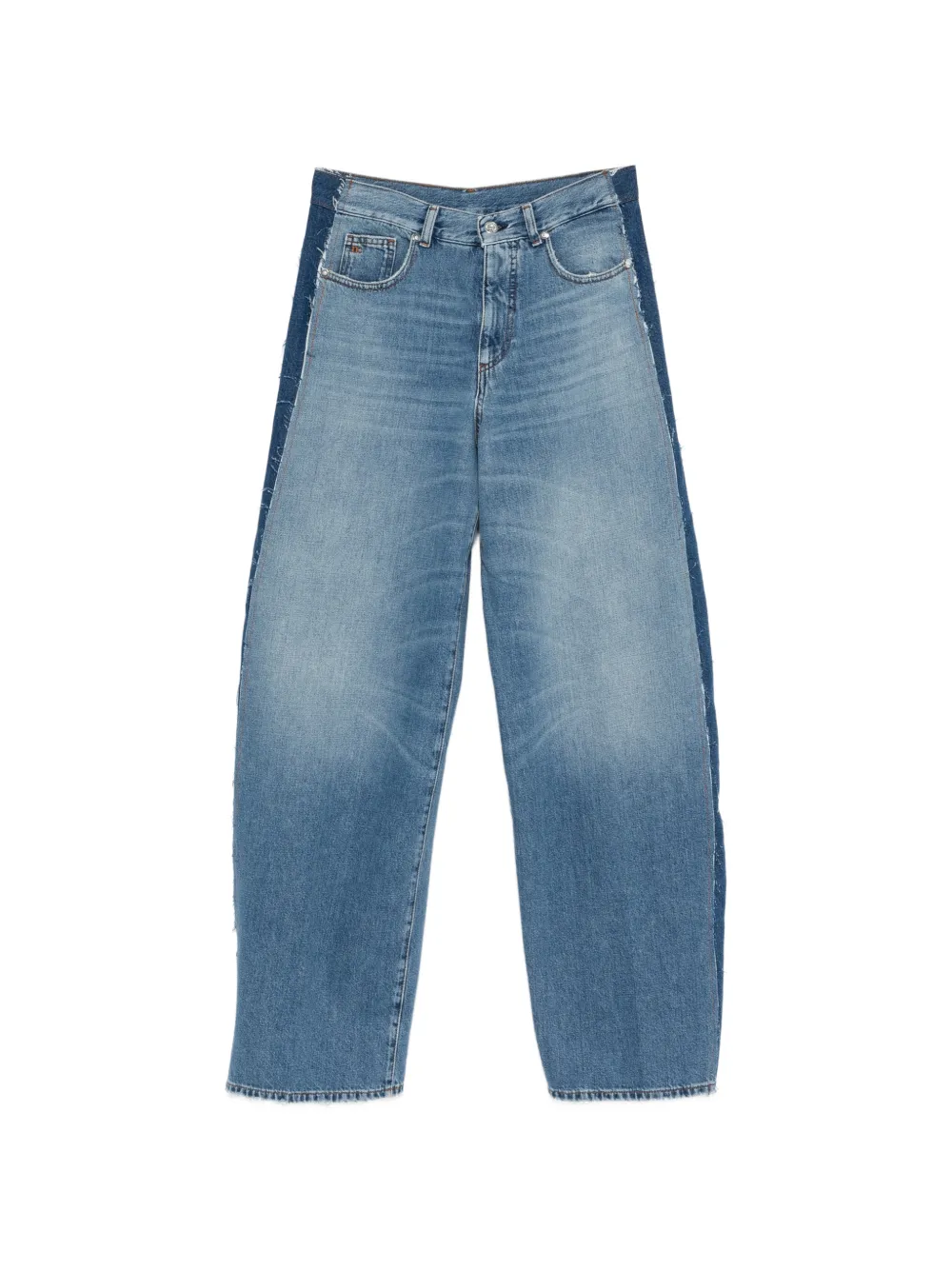 Nine In The Morning Gea patch overcarrot frayed jeans - Blau