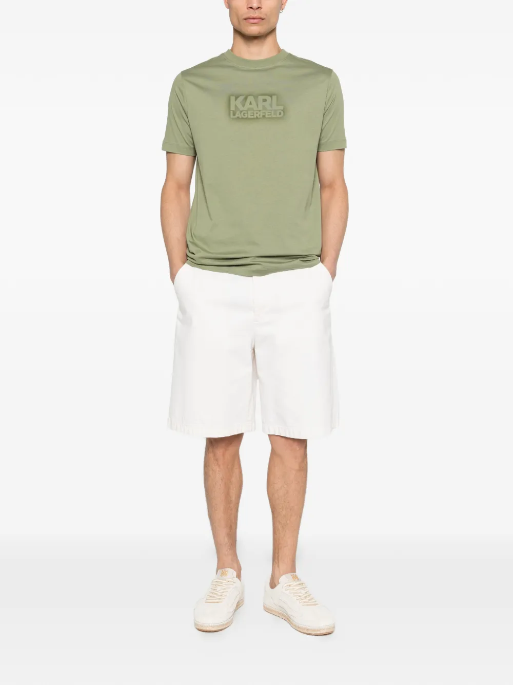 Karl Lagerfeld T-shirt met logodetail Groen