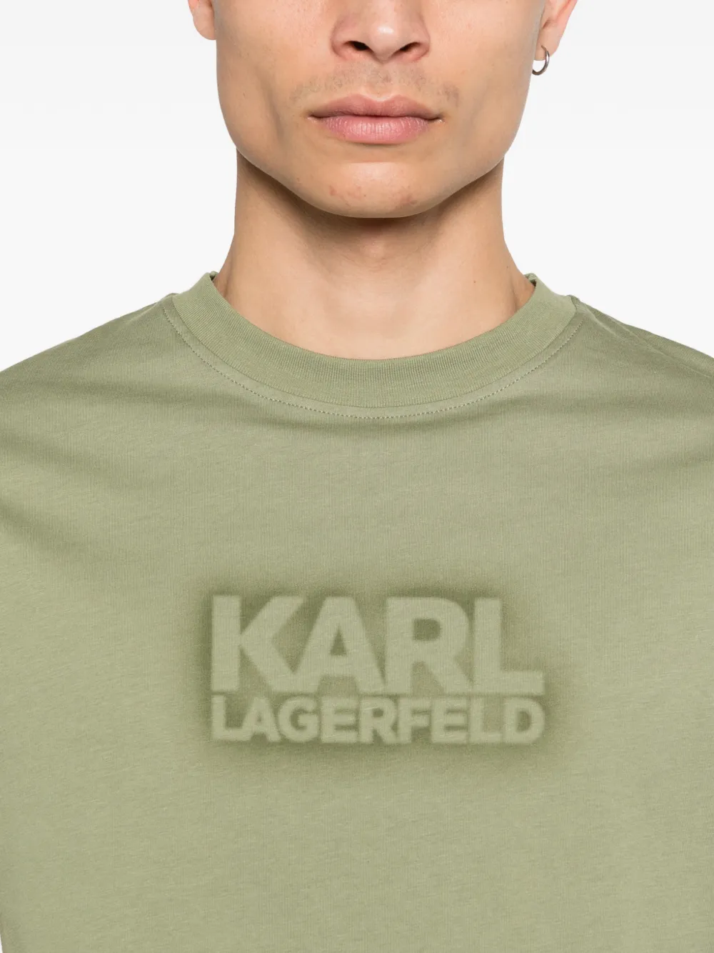 Karl Lagerfeld T-shirt met logodetail Groen