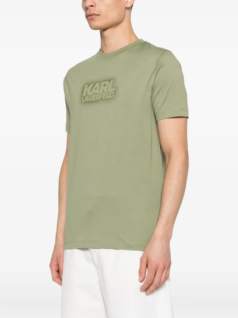 Karl Lagerfeld T-shirt met logodetail Groen